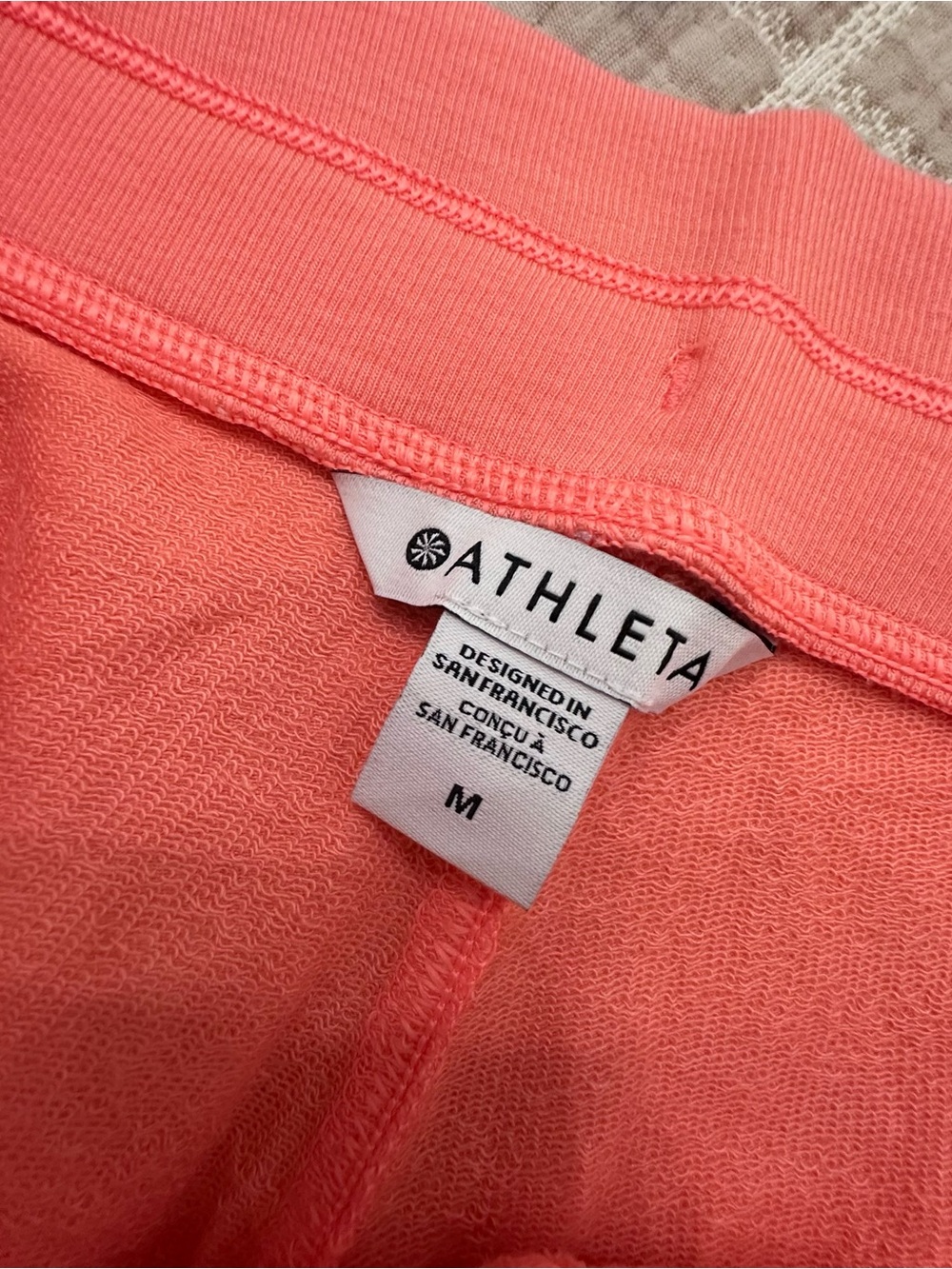 NWT Athleta Balance 4" Shortie Lounge Shorts Coral / Persimmon - Size Medium - Picture 2 of 5